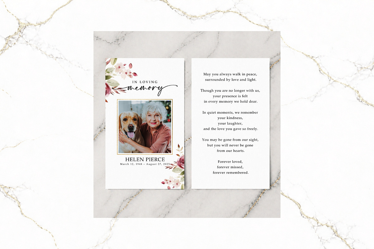 Funeral Prayer Card Canva FR008, a Card Template by TyphoonStudio (Photo 1 of 6)