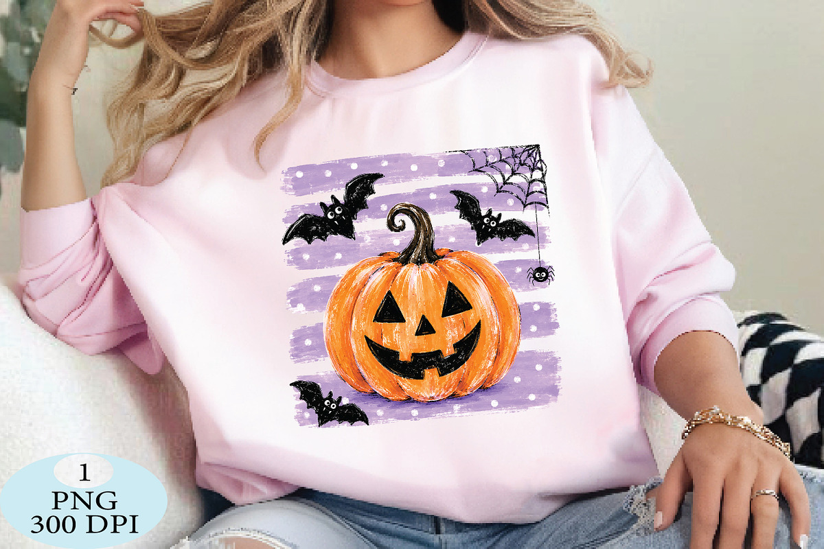 Pumpkin Striped Polka Dot Halloween, a Seasonal Illustration by Daily.Designs (Photo 3 of 5)