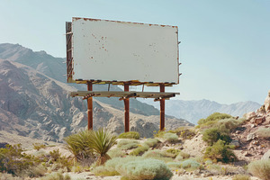 Blank Billboard in Mountains, Mockup, a Background Photo by Virgo Studio