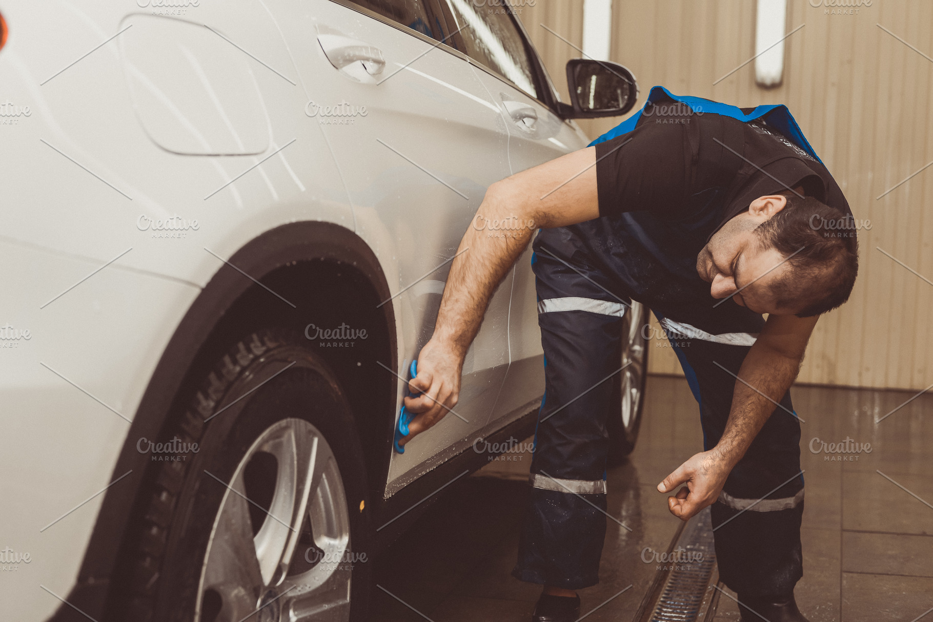 Polished white car stock photo containing car and auto, a Person Photo by Evgeniy Losev