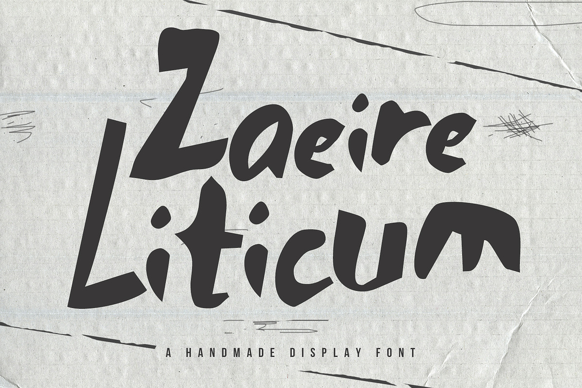 Zaeire Liticum Handmade Display Font, a Handwritten Font by Maulana Creative (Photo 1 of 7)