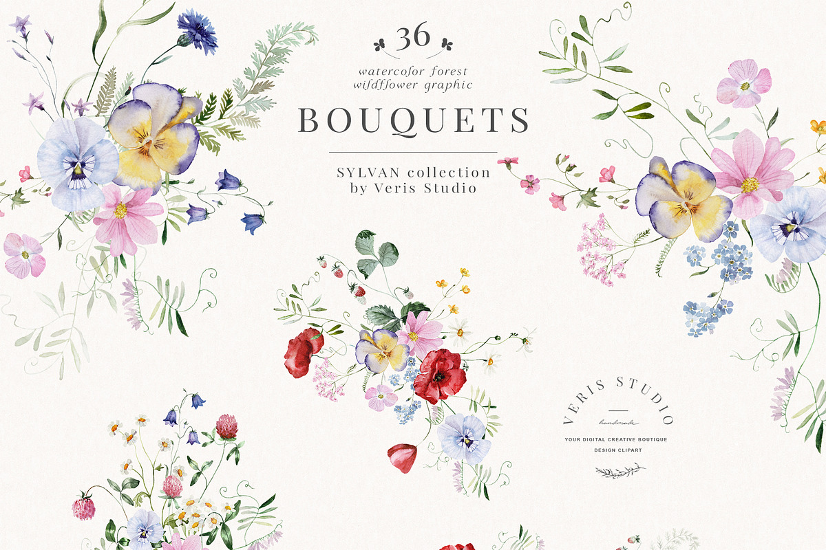 Wildflower Forest Floral Flower Set, a Decorative Illustration by Veris Studio (Photo 5 of 19)