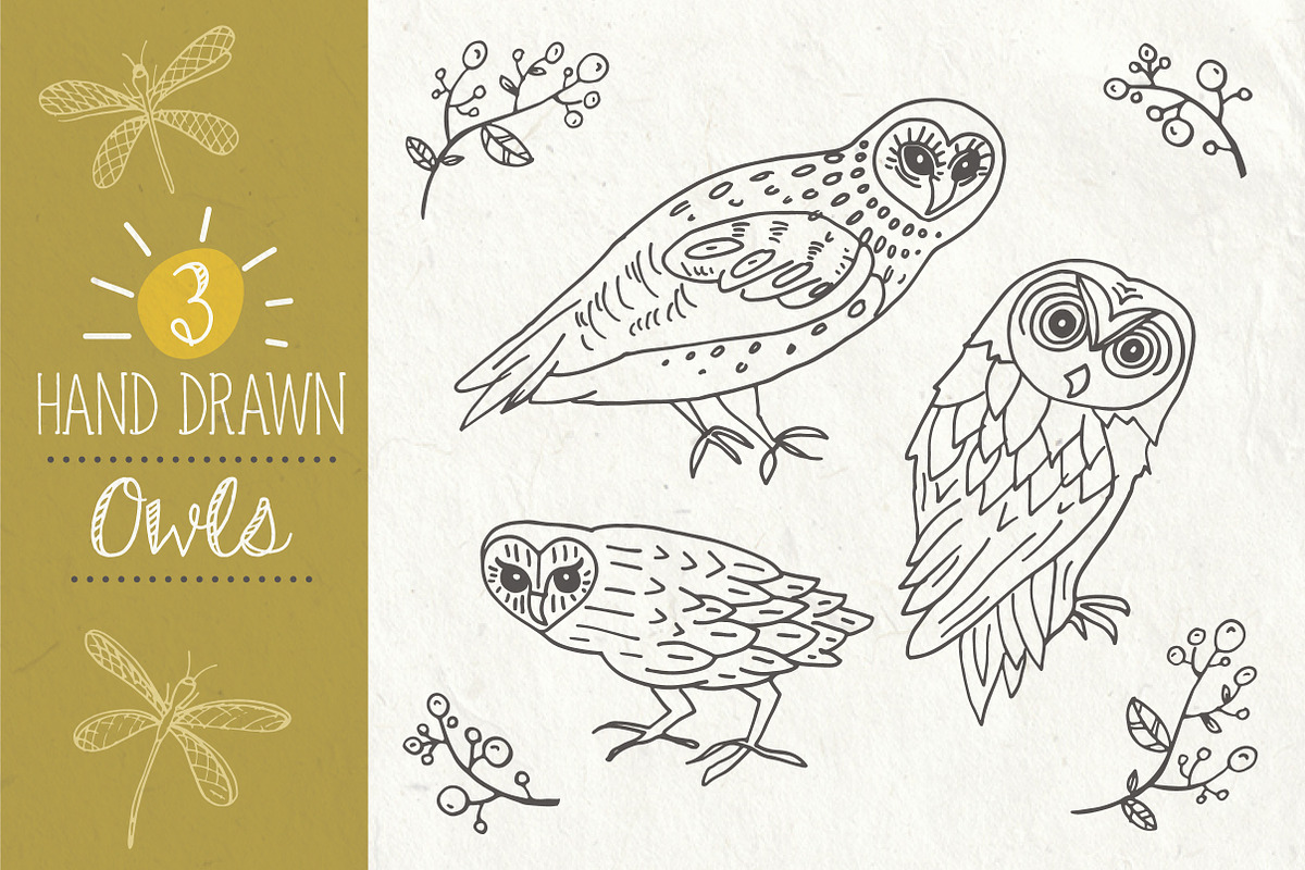 Night Creatures - Owl Clipart Vector, an Object Graphic by The Pen and Brush (Photo 3 of 7)