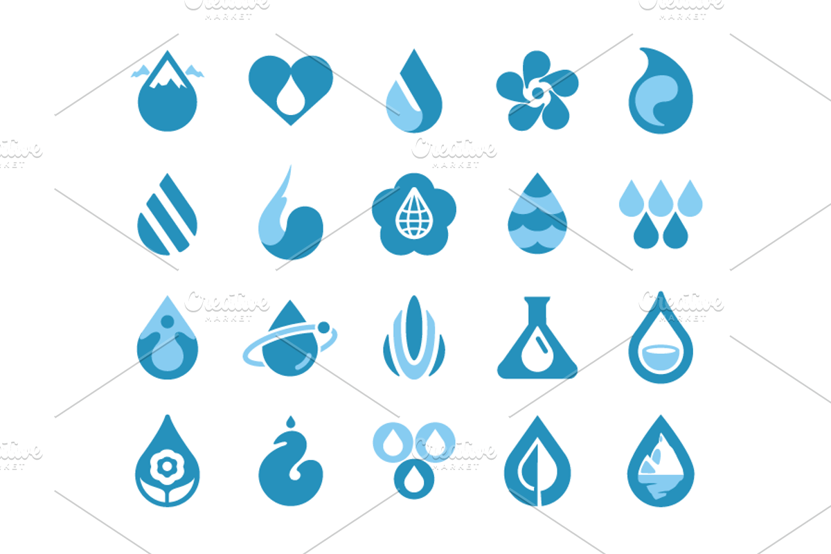 Water Drops. 20 Logo Templates., a Templates & Theme by Youhhou (Photo 3 of 4)