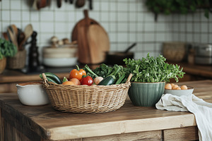 Rustic styled kitchen with wooden, a Food & Drink Photo by MistyDay