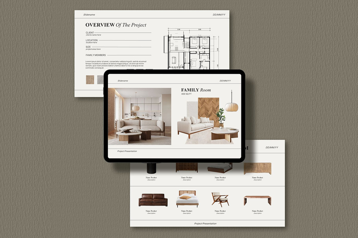 Interior Design Presentation Templat, a Presentation Template by SKY CREATION (Photo 4 of 7)