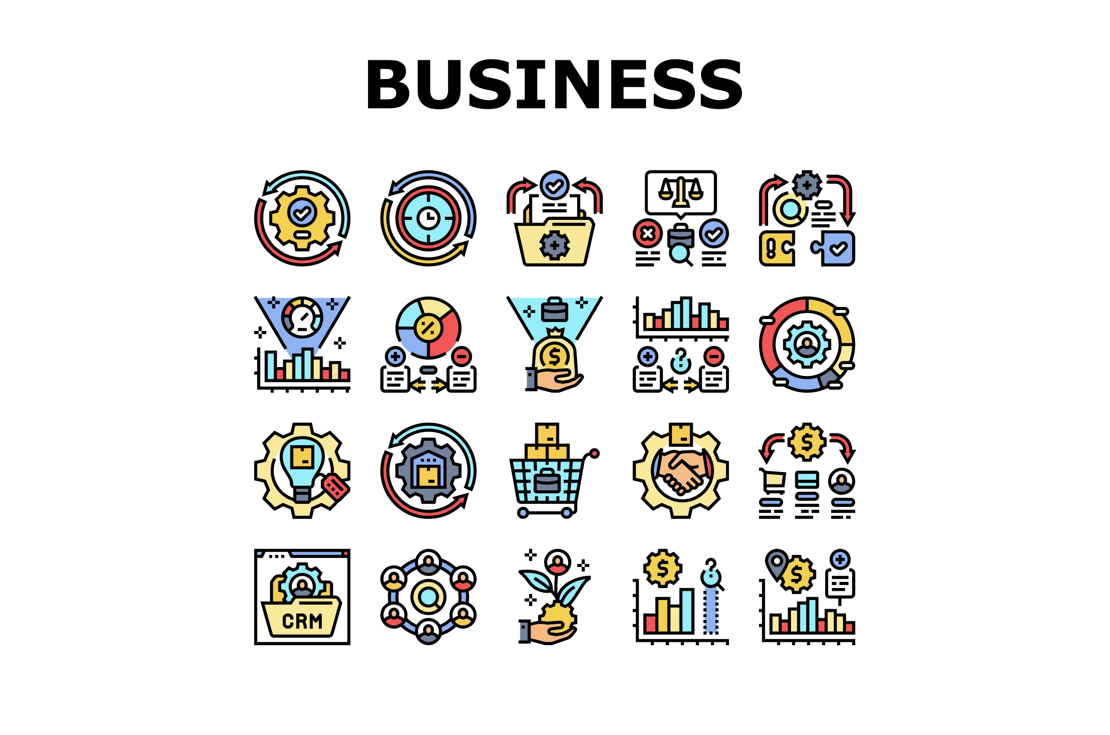 business process efficiency icons, an Object Illustration by pikepicture