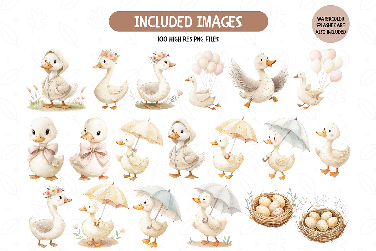 Silly Goose Clipart, Vintage Goose, an Illustration by TatiMockup (Photo 5 of 7)