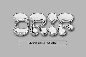 Chrome Liquid Metallic Text Effect, a Layer Style Add-On by studiogstock