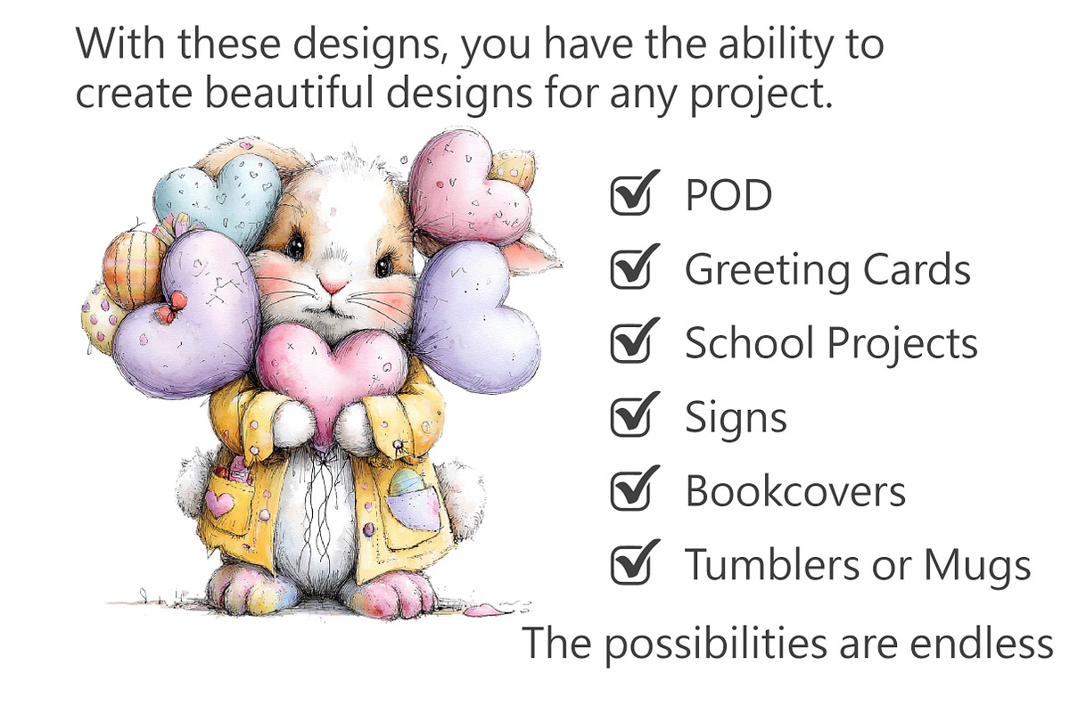 Whimsical Easter Bunny Clipart, an Illustration by Pixels.Craft (Photo 3 of 5)