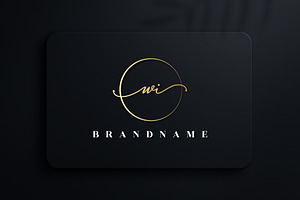 Letter WI Handwritten Signature Logo