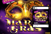 Mardi Gras Party Flyer Template, a Flyer Template by Hotpin (Thumbnail 2 of 2)