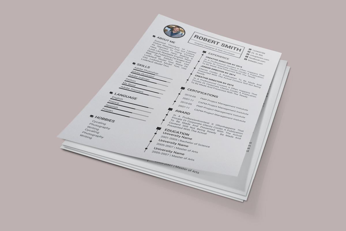 Clean Resume/CV, a Resume Template by designvillage (Photo 2 of 14)