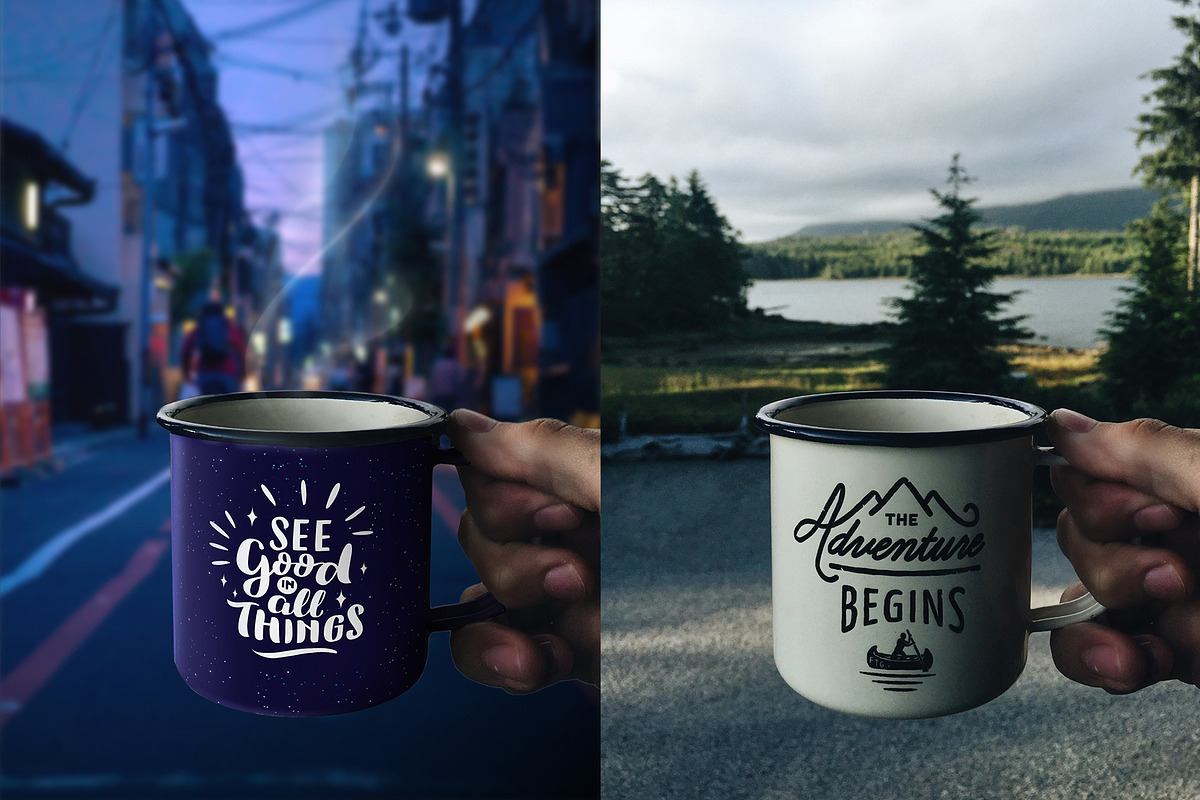 Hand holding Enamel Mug - Mockup, a Cups & Container Mockup by Europe.graphics (Photo 1 of 5)