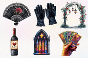 Watercolor Gothic Wedding Clipart, an Illustration by Dream Creation (Thumbnail 4 of 7)