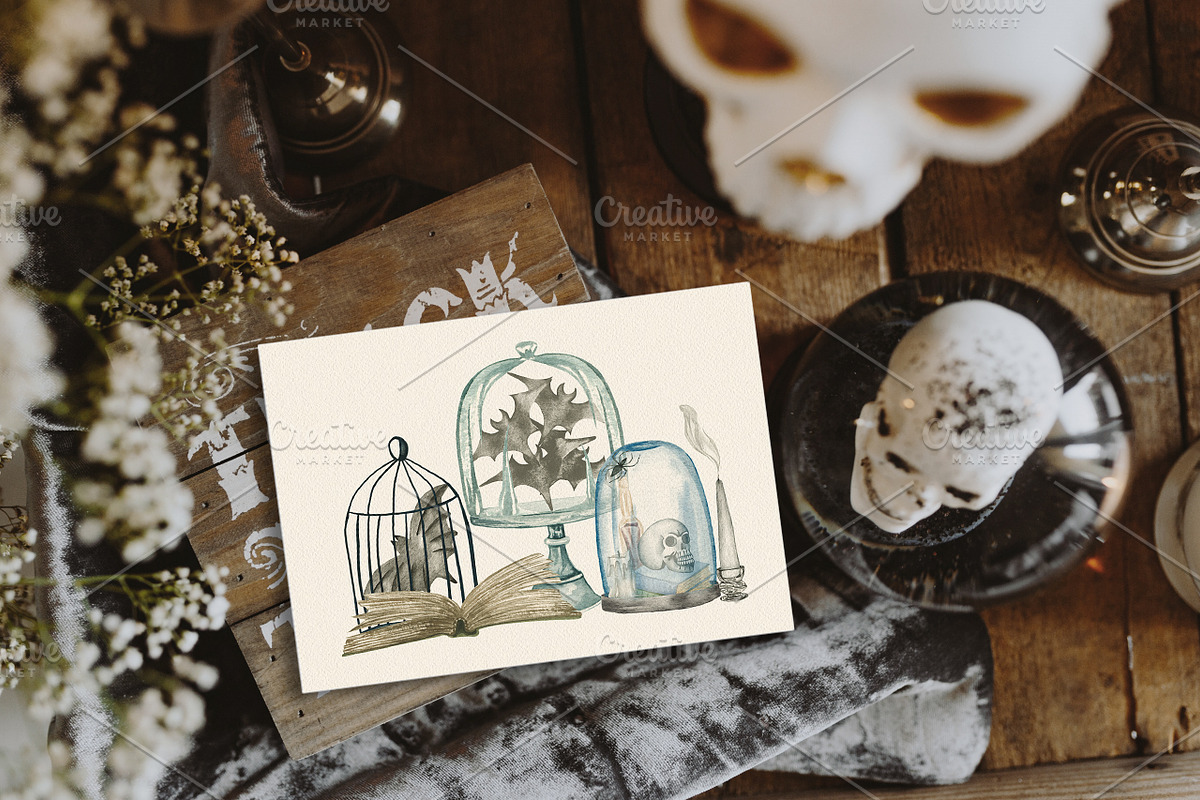 Halloween Watercolor Set, a Seasonal Illustration by BarvArt (Photo 9 of 21)