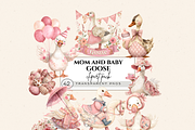 SILLY GOOSE BABY SHOWER CLIPART, an Animal Illustration by Daring Digies (Thumbnail 1 of 7)