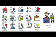 Robot smart farm line icons, a Technology Illustration by Vector Tradition (Thumbnail 2 of 3)