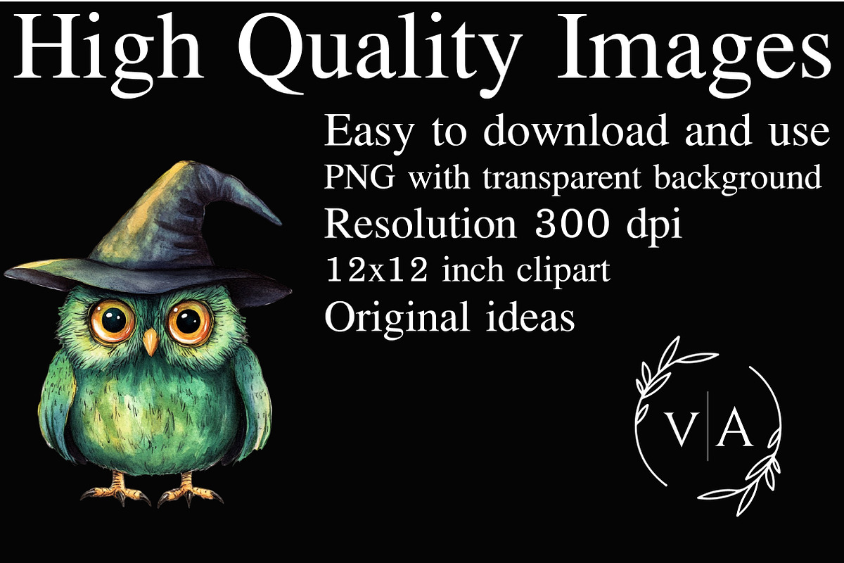 Watercolor Green Halloween Clipart, an Illustration by Craft Nest (Photo 2 of 9)