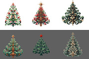 Christmas Tree Damask Clipart, an Illustration by Designworld (Thumbnail 4 of 5)