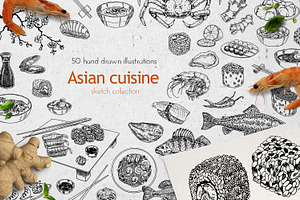 Traditional Asian cuisine sketch