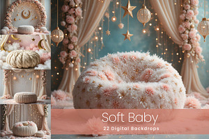 22 Soft Baby Digital Backdrops