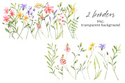 Wild flowers, watercolor clipart PNG, a Decorative Illustration by Larisa Maslova (Thumbnail 6 of 8)