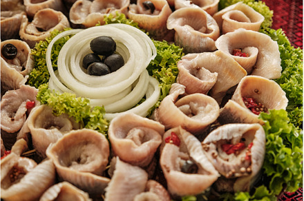 Marinated herring rolls with, a Food & Drink Photo by Rohan Photography