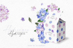 Watercolor Hydrangea Garden Set