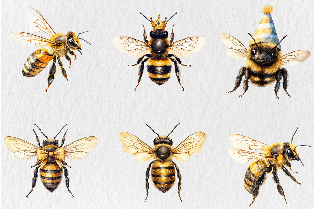 Little Honeybee Clipart, an Animal Illustration by Rose Art (Photo 3 of 4)