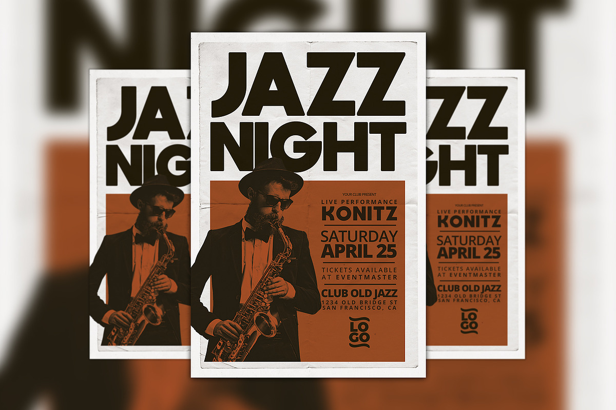 Jazz Concert Music Event Flyer, a Flyer Template by Flyermind
