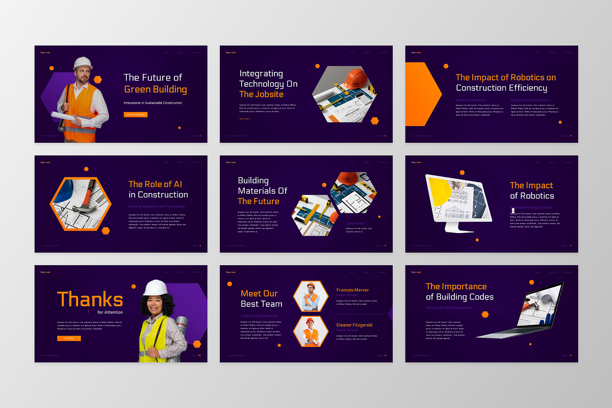 Skyscraper - Construction PowerPoint, a Presentation Template by GraphauseProject (Photo 3 of 6)