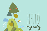 Summer Landscape With Village, Trees, a Seasonal Illustration by Maria Starus (Thumbnail 1 of 3)