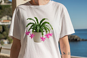 Watercolor Christmas Cactus Clipart, an Illustration by SVGArt (Thumbnail 5 of 8)
