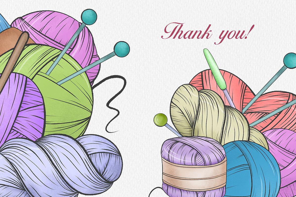 Knitting Clipart Collection, an Illustration by CaraulanStore (Photo 5 of 5)