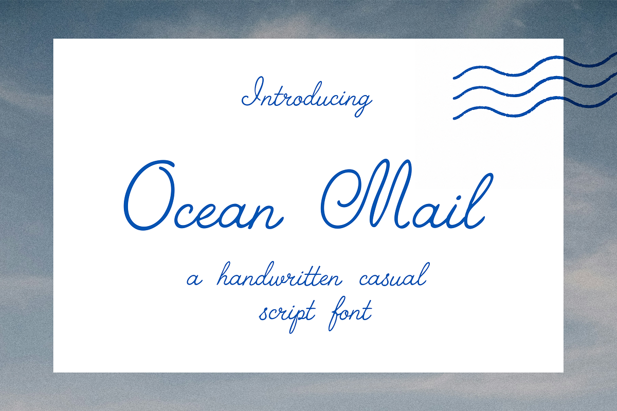Ocean Mail Font, a Script Font by gafaroff studio (Photo 1 of 6)