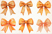 Watercolor Orange Bows Clipart, an Illustration by Rose Art (Thumbnail 4 of 4)