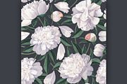 White Peonies Seamless Pattern, a Pattern Graphic by MarynaPetrovska (Thumbnail 2 of 15)