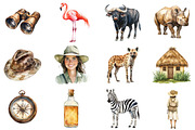 Watercolor African Summer Safari, an Illustration by CitraGraphics (Thumbnail 5 of 5)