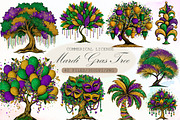 Mardi Gras Tree Clipart, an Illustration by Sublimation Artist (Thumbnail 1 of 6)