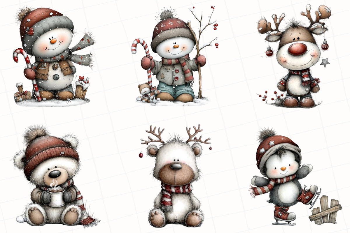 Whimsical Christmas Clipart Bundle, an Illustration by OK Design (Photo 2 of 6)