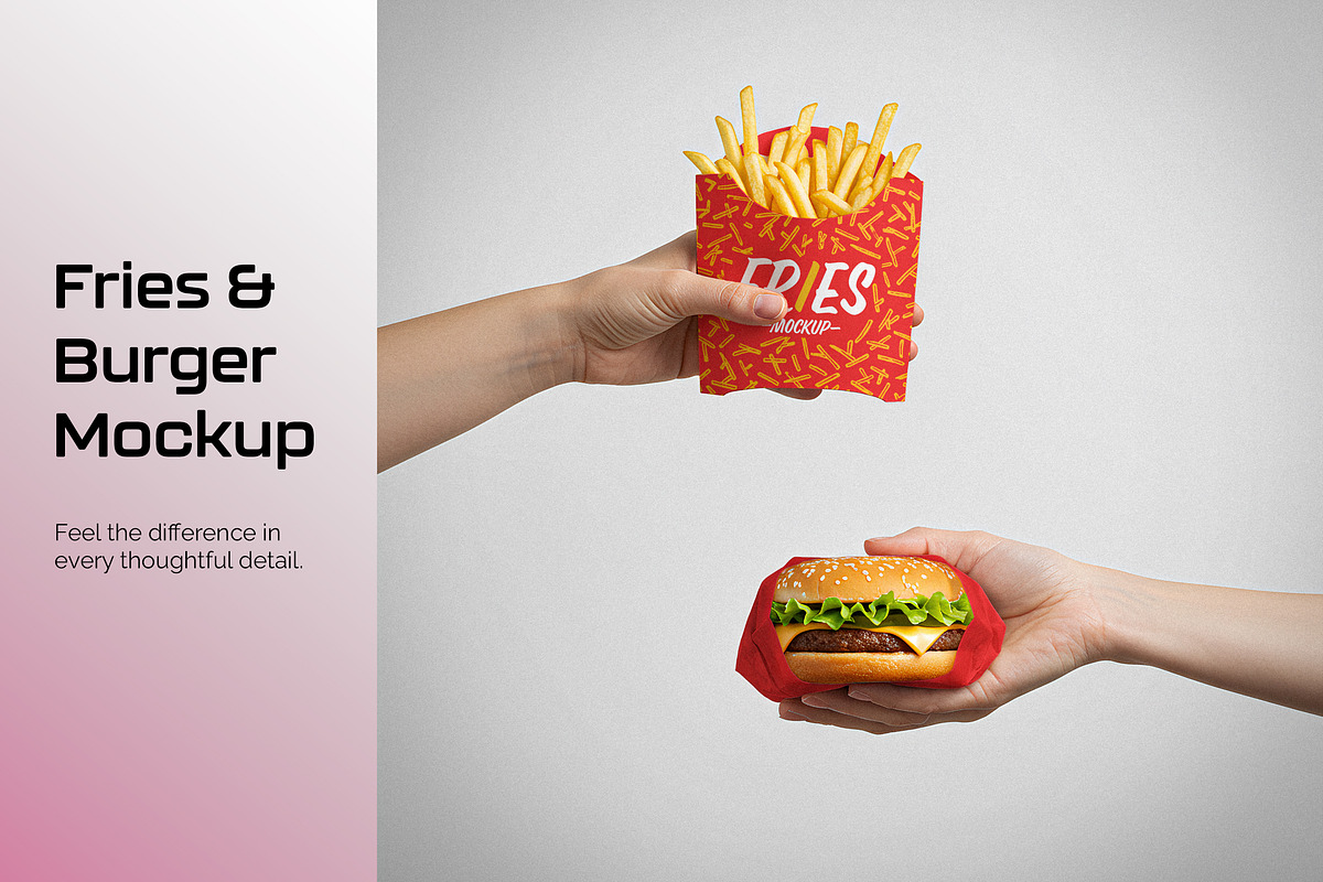 Fries And Burger Mockup, a Product Mockup by Designer Dude