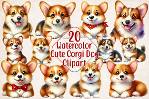 Cute Corgi Dog Clipart Funny Dog PNG