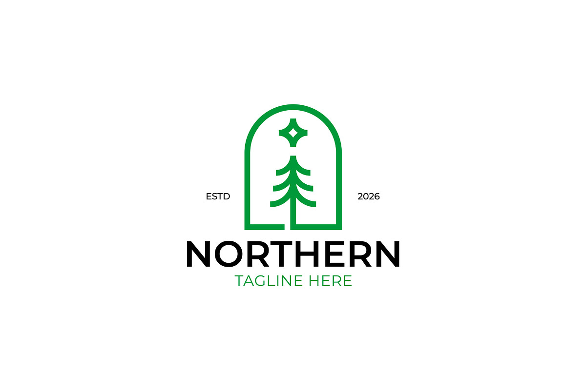 Northern Pine Tree Logo Nature, a Branding & Logo Template by Signatoro (Photo 1 of 3)
