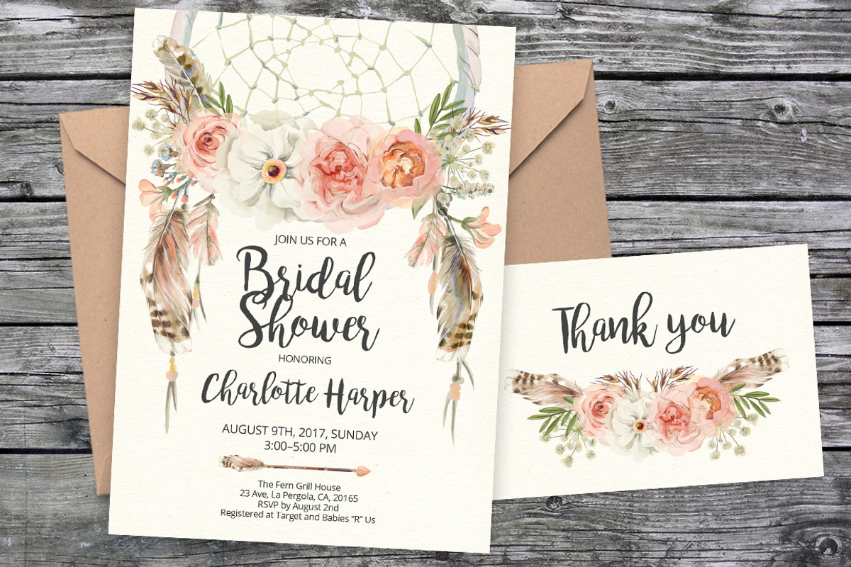 Dreamcatcher invitation template 16, an Invitation Template by Talent Supplies