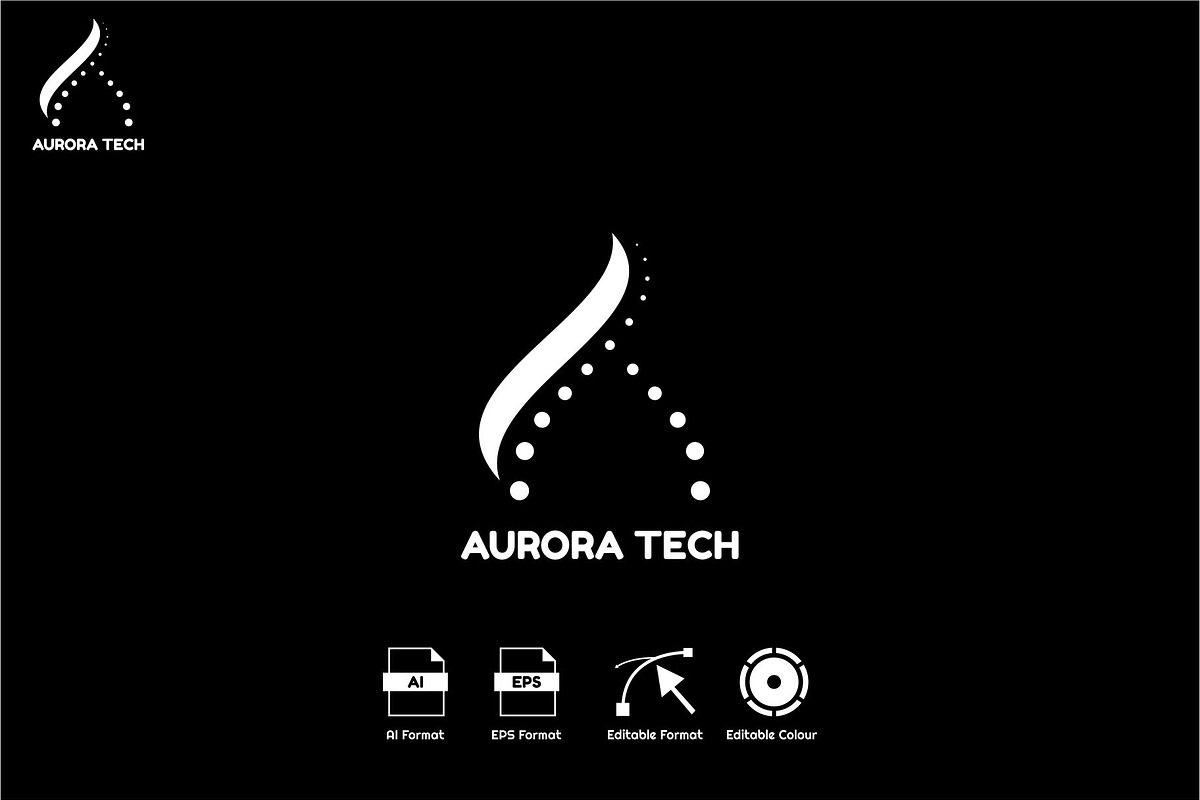Aurora Tech Design Logo Template, a Branding & Logo Template by Ingat Sahabat (Photo 3 of 3)