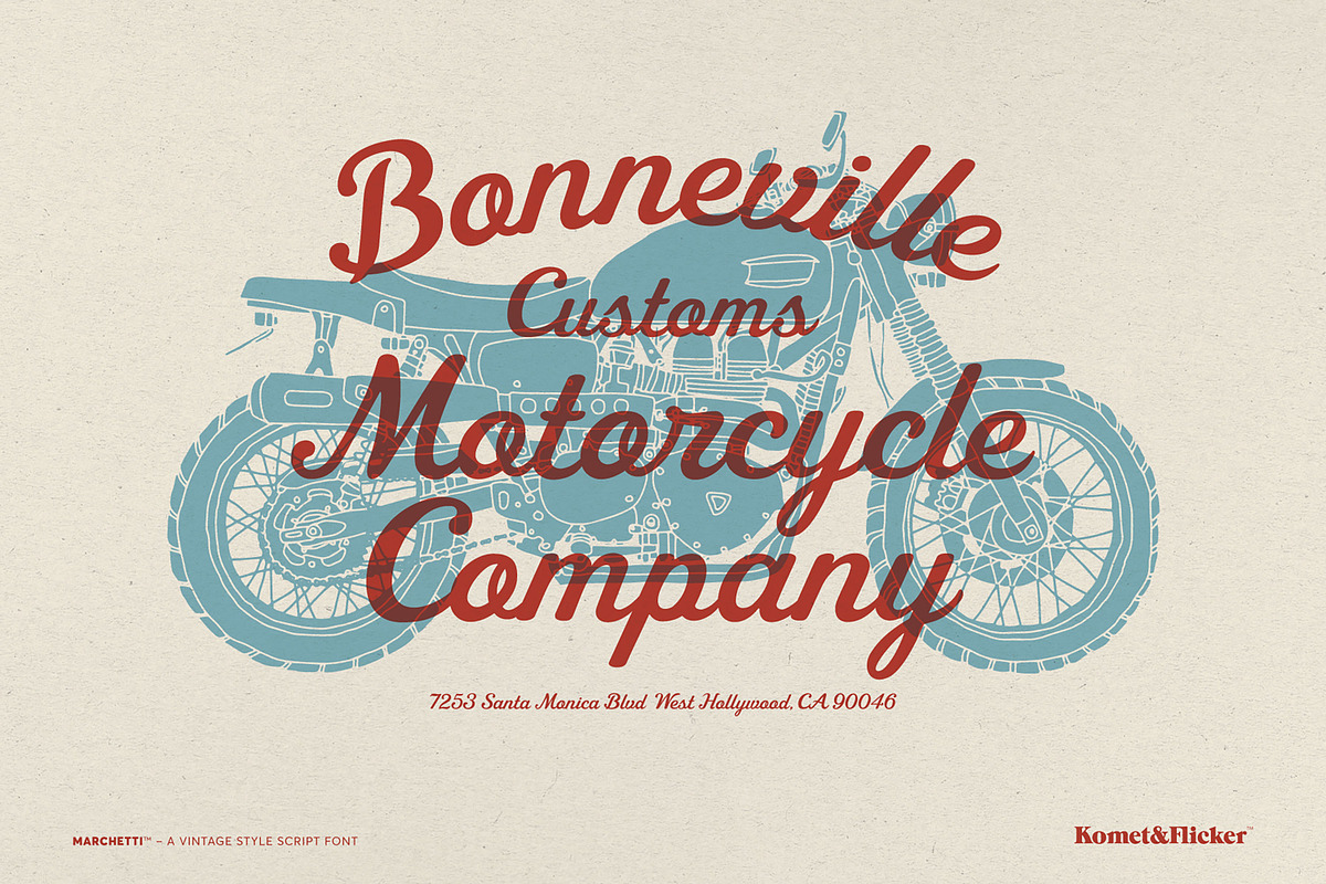Marchetti - A Vintage Style Script, a Script Font by Komet & Flicker (Photo 2 of 15)