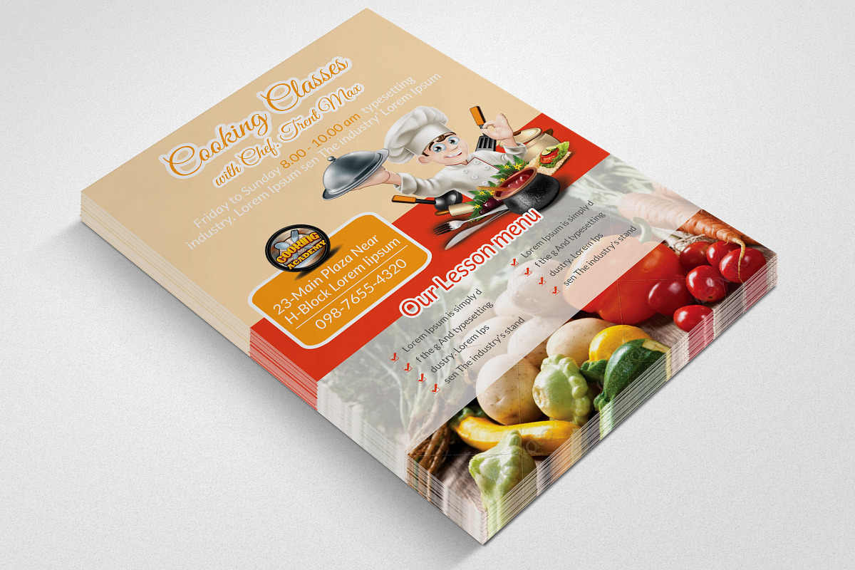 Cooking Class Flyer, a Flyer Template by Psd Templates (Photo 2 of 2)
