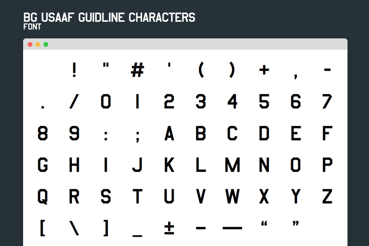 USAAF Air Force Font preview 2