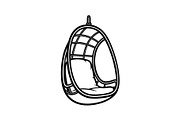 Hanging Egg Chair Silhouette Bundle, an Illustration by Designer_Momina (Thumbnail 32 of 51)